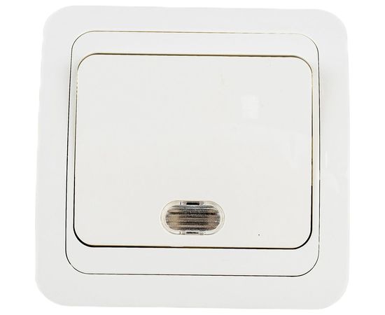 Выключатель UNIVersal Валери 1 клавиша, с подсветкой слоновая кость ivory Б-В0121 