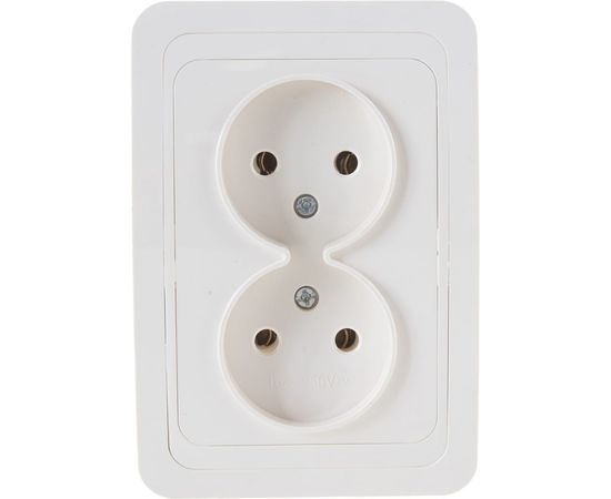 Двухместная розетка UNIVersal Валери б/з слоновая кость Б-В0102 