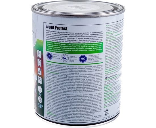 Пропитка для защиты древесины Dufa Wood Protect белый 750 мл МП000015748 – изображение 2