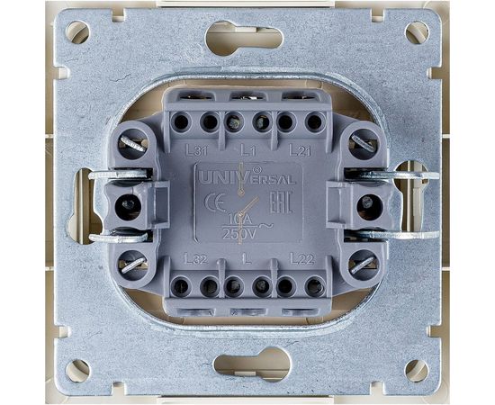 Выключатель UNIVersal Валери 1 клавиша, с подсветкой слоновая кость ivory Б-В0121 – изображение 2