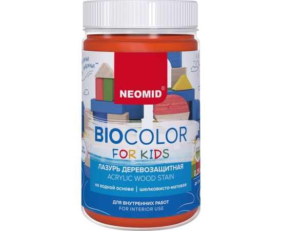 Лазурь оранжевый Neomid Bio Color For Kids 0,25 л Н-BCFK-0,25/оранж – изображение 2