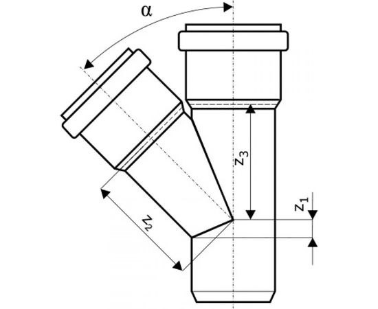 Тройник ливневой канализации Ostendorf 160/125, 45 градусов 772450 – изображение 2