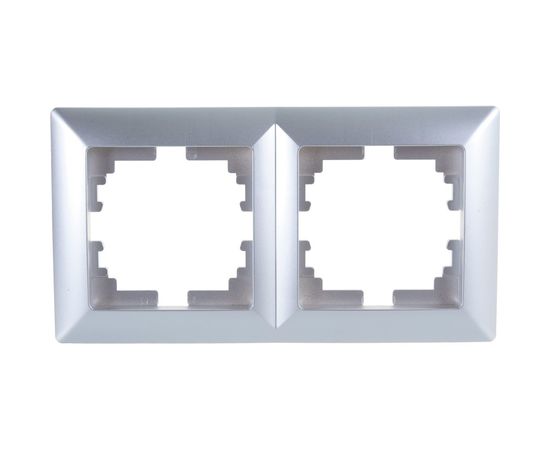 Рамка Intro 450203 на 2 поста, СУ, Solo, алюминий Б0043412 – изображение 2
