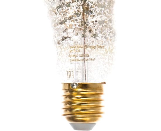 Лампа Gauss LED Vintage Filament Flexible TL120 6W E27 120х330mm 2400K 166802008 – изображение 2