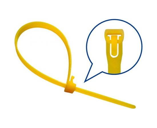Нейлоновые хомуты РемоКолор желтые многоразовые 200 х 7,2 мм, 50 47-5-200 – изображение 2