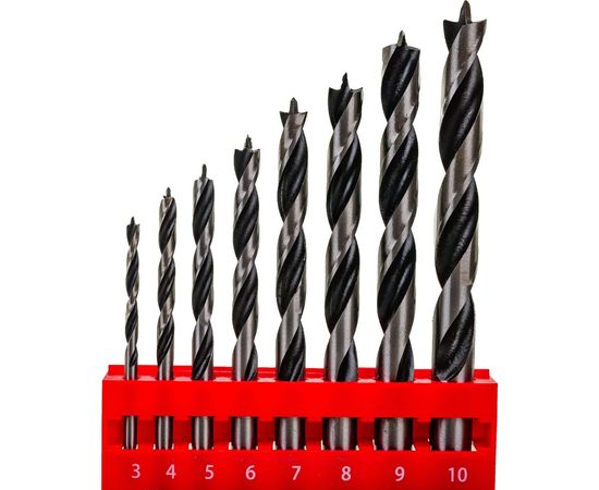 Набор сверл по дереву (8 шт; 3-4-5-6-7-8-9-10 мм) MATRIX 70282 – изображение 3