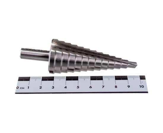 Ступенчатое сверло по металлу Курс HSS 13 ступеней 6-30 мм 36403 – изображение 3
