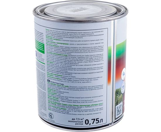 Пропитка для защиты древесины Dufa Wood Protect белый 750 мл МП000015748 – изображение 3