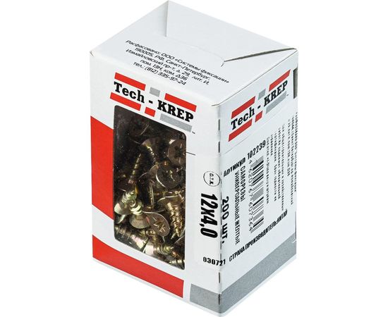 Универсальный саморез Tech-Krep 12х4,0 мм 200 шт желтый, коробка с окном 102239 – изображение 3