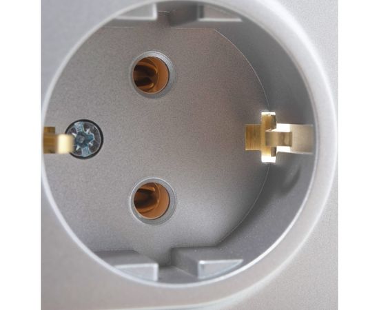 Двухместная розетка Schneider Electric ATLAS DESIGN с заземлением 16А в сборе алюминий ATN000324 – изображение 4