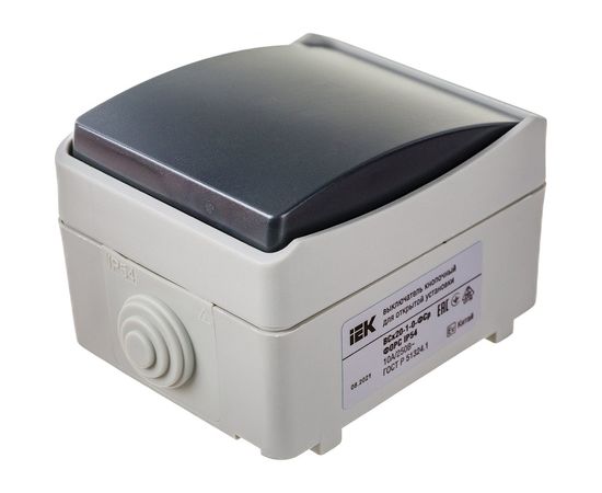 1-кнопочный выключатель IEK ФОРС наружный монтаж IP54 EVS13-K03-10-54-DC – изображение 4