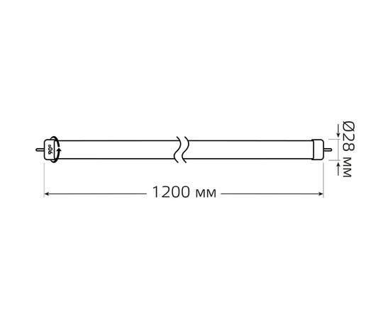 Лампа Gauss Elementary T8, 20W, 1560lm, 4000K, G13, 1200mm, стекло, поворотная, LED, 1/30 93029-R – изображение 4