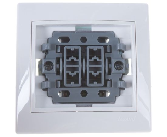 Двойной выключатель с подсветкой LEZARD MIRA белый с белой вставкой 701-0202-112 – изображение 5