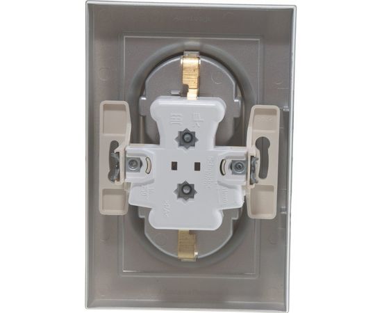Двухместная розетка Schneider Electric ATLAS DESIGN с заземлением 16А в сборе алюминий ATN000324 – изображение 6