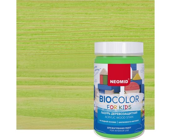 Лазурь Bio Color For Kids салатовый, 0,25 л Neomid Н-BCFK-0,25/салат 