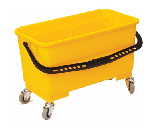 Прямоугольное ведро для мытья окон ЛАЙМА PROF на колесах, 24 л, отжим для окномоек, 56х29х34см 606662 