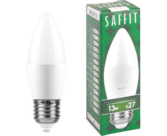 Светодиодная лампа SAFFIT SBC3713, C37 свеча, 13W 230V E27 4000К, 1070Lm 55167 