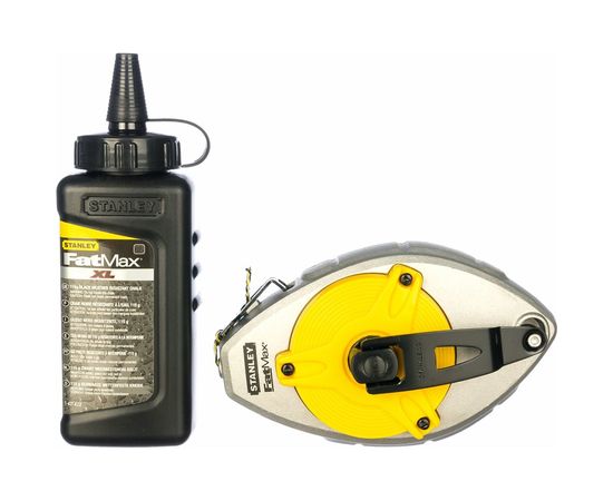 Набор: шнуровка в корпусе 30 м и флакон черного мелового порошка STANLEY FatMax Xtreme 0-47-488 