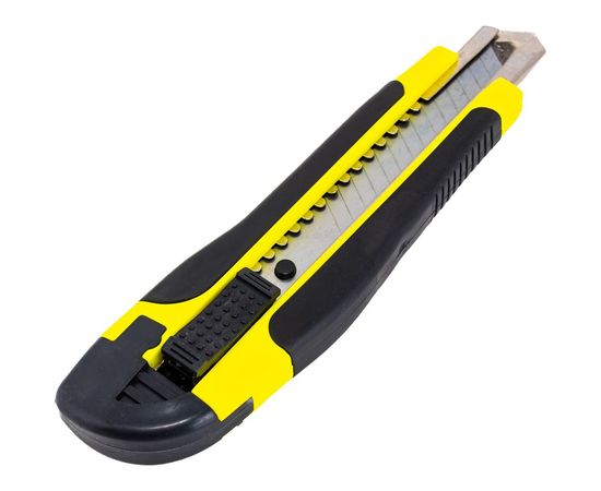 Технический нож FIT 18 мм усиленный прорезиненный, лезвие 15 сегментов 10243 – изображение 2