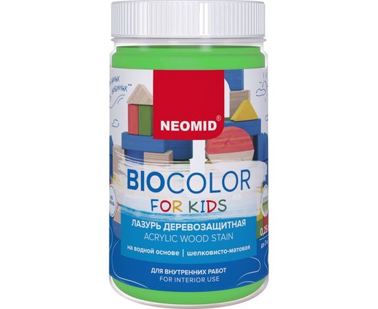 Лазурь Bio Color For Kids салатовый, 0,25 л Neomid Н-BCFK-0,25/салат – изображение 2