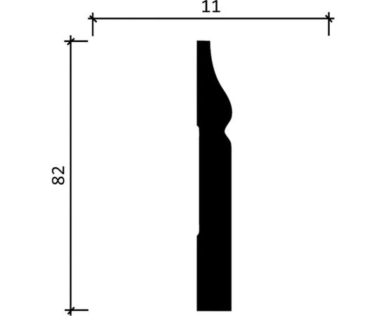 Напольный плинтус Decor-Dizayn ударопрочный влагостойкий под покраску 82Х12Х2000 мм DD48 – изображение 2
