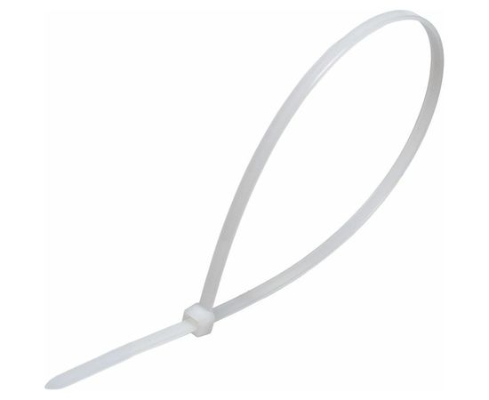 Нейлоновый хомут STEKKER 2,5x200 мм, d пучка max 50 мм, белый, NYCT25-200 100шт в упак 32775 – изображение 2