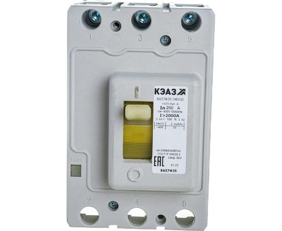 Автоматический выключатель КЭАЗ ВА57Ф35-340010-200А-2000-400AC-УХЛ3-КЭАЗ 109314 – изображение 2