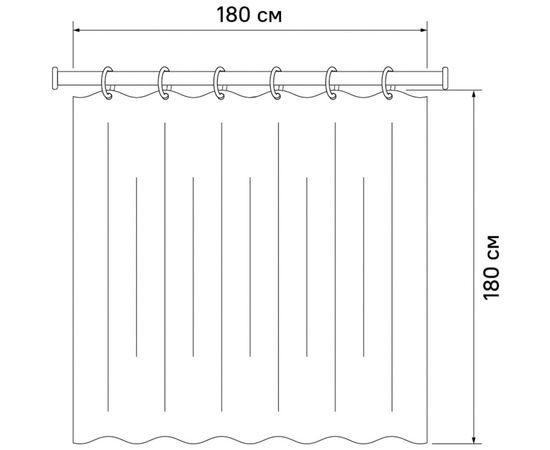 Штора для ванной комнаты IDDIS, 180*180см, PEVA, P08PV11i11 – изображение 3