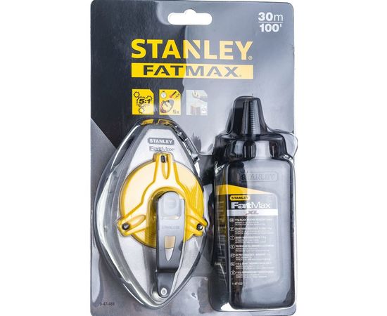 Набор: шнуровка в корпусе 30 м и флакон черного мелового порошка STANLEY FatMax Xtreme 0-47-488 – изображение 3
