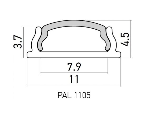 Профиль Jazzway PAL (аксессуар) 1105 гибкий, 2м, анодированный 5009523 – изображение 3