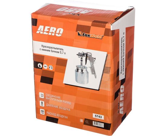 Краскораспылитель с нижним бачком Foxweld AERO 5743 – изображение 4
