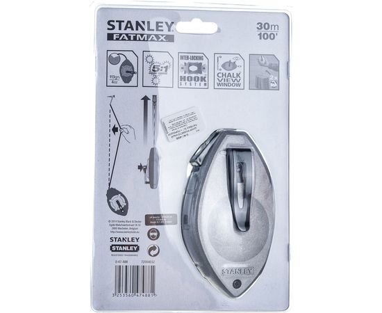Набор: шнуровка в корпусе 30 м и флакон черного мелового порошка STANLEY FatMax Xtreme 0-47-488 – изображение 4