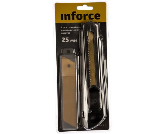 Строительный нож 25 мм в металлическом корпусе Inforce 06-02-14 – изображение 4