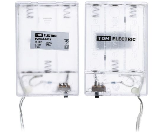 Светодиодная гирлянда TDM Роса50, 50LED, 5м, 3000К, 3хАА, SQ0361-0052 – изображение 5
