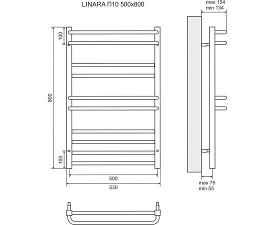 Водяной полотенцесушитель Lemark Linara 500x800 LM04810 – изображение 5