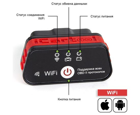 Диагностический адаптер iCarTool ELM327 WiFi для Andorid/IOS IC-327wifi – изображение 5