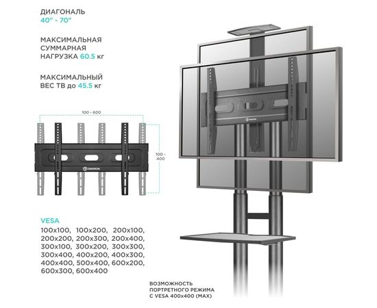 Кронштейн ONKRON TS1551 BLACK 2000041516 – изображение 6