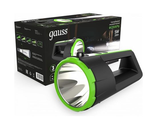 Прожекторный фонарь Gauss модель GFL701 5W 280lm Li-ion 5000mAh диммируемый LED 1/10/30 GF701 