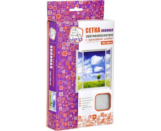 Противомоскитная сетка с крепежной лентой HELP 100х130 см 20 80001-Л 