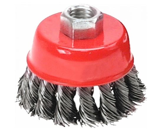 Щетка проволочная чашечная, усиленная конструкция (100 мм; М14; стальная витая 0.33 мм) VERTO 62H131 