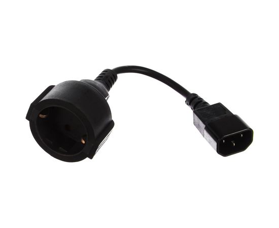 Кабель питания Cablexpert, 15 см, C14 - евророзетка, PC-SFC14M-01 