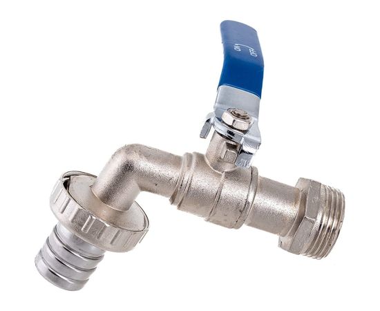 Шаровой кран со штуцером RM 3/4 водоразборный, никелированный, ручка VN-CN34 – изображение 2