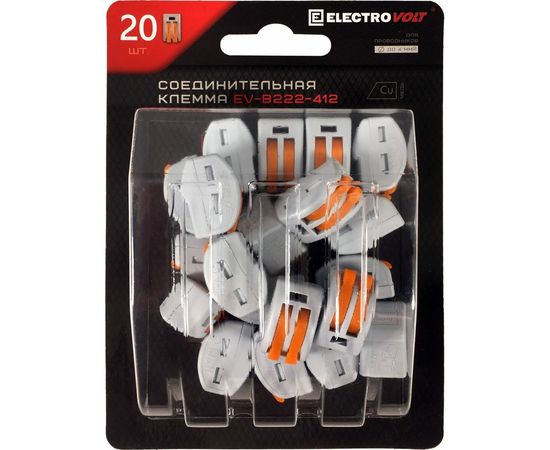 Универсальная 2-х проводная клемма ELECTROVOLT 222-412 20 шт/упаковка EV-B222-412_20 – изображение 2