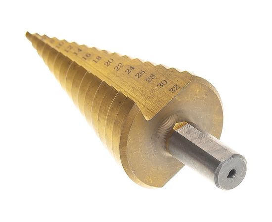 Сверло по металлу ступенчатое (4-32 мм; 15 ступеней; TiN) SKRAB 30163 – изображение 2