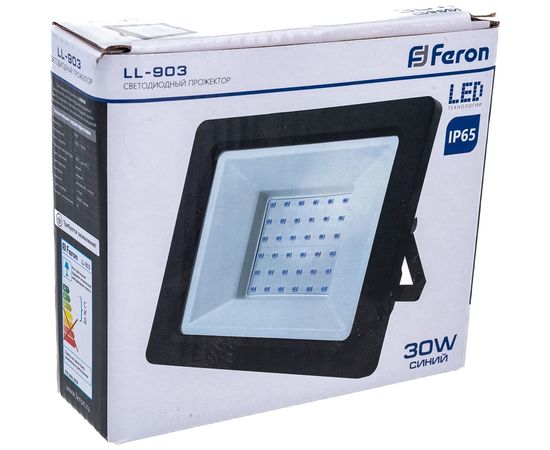 Светодиодный многоматричный прожектор FERON LL-903, 30W, синий, IP65, чёрный, 41522 – изображение 2