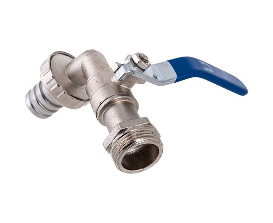 Шаровой кран со штуцером RM 3/4 водоразборный, никелированный, ручка VN-CN34 – изображение 3