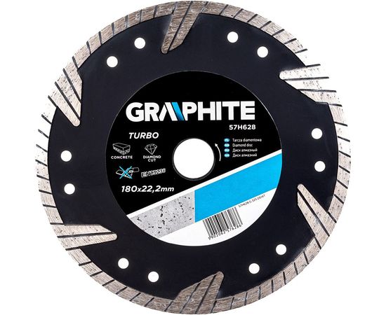 Диск алмазный 180х22.2 мм turbo GRAPHITE 57H628 – изображение 3