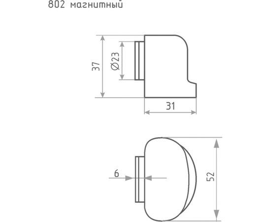 Магнитный ограничитель НОРА-М 802 матовый никель 8873 – изображение 3