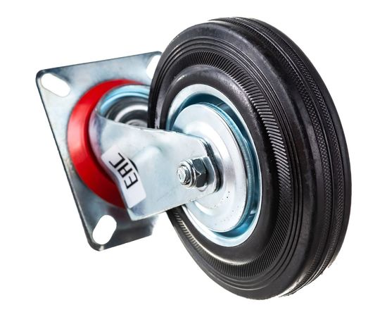 Колесо большегрузное обрезиненное поворотное без тормоза (125х37.5 мм; г/п 100 кг) EURO-LIFT 00-00001252 – изображение 4