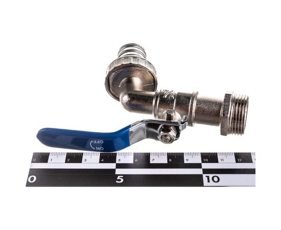 Шаровой кран со штуцером RM 3/4 водоразборный, никелированный, ручка VN-CN34 – изображение 5